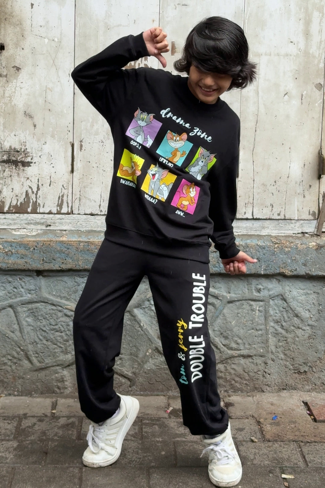 tom and jerry warm co-ord set for boys