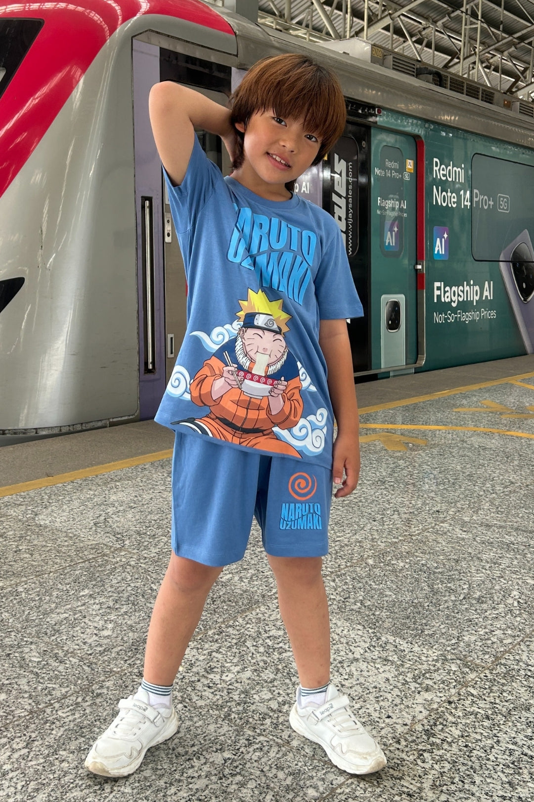 naruto uzumaki trendy shorts co-ord for boys