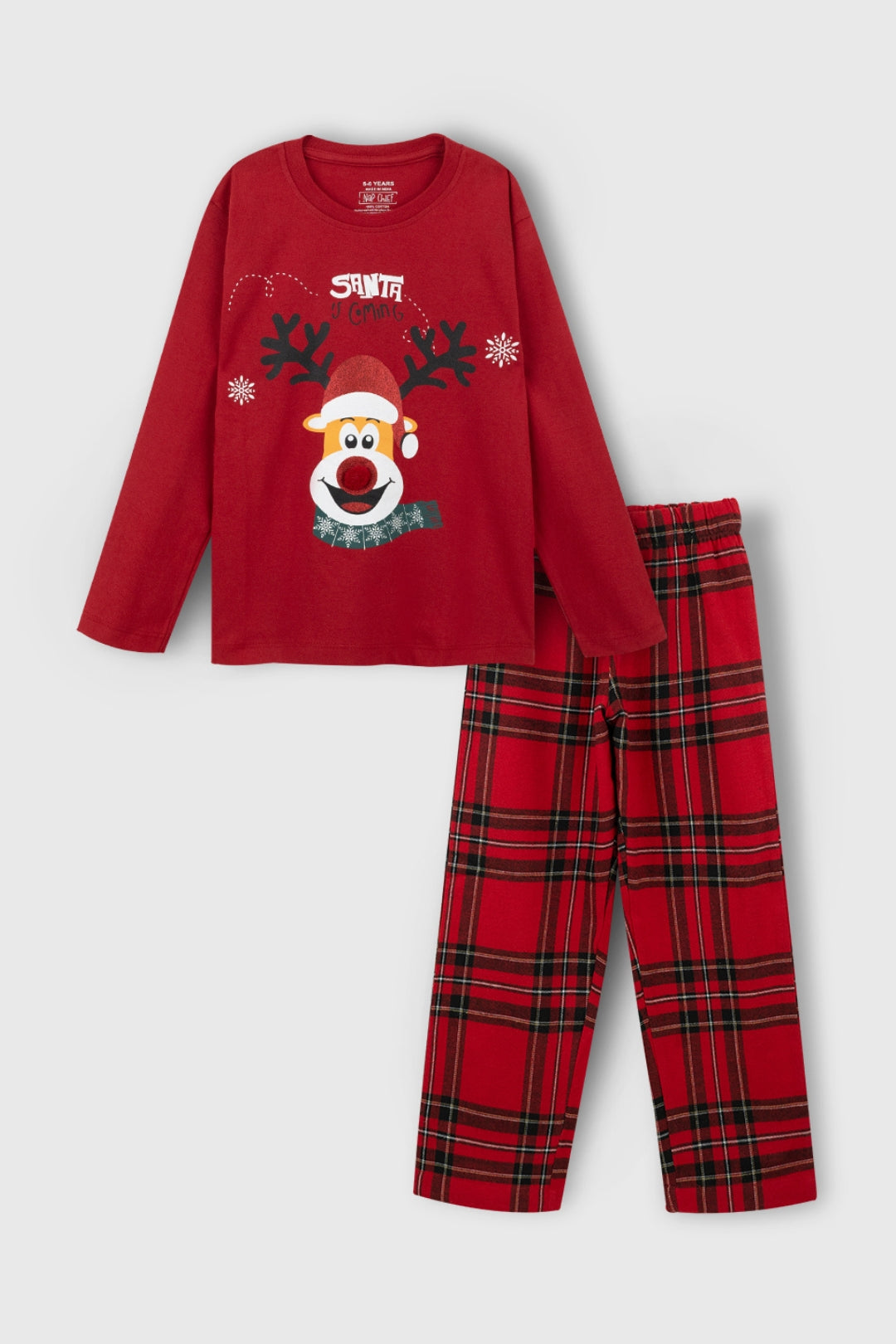 Red Nose Reindeer Pajama Set for Family