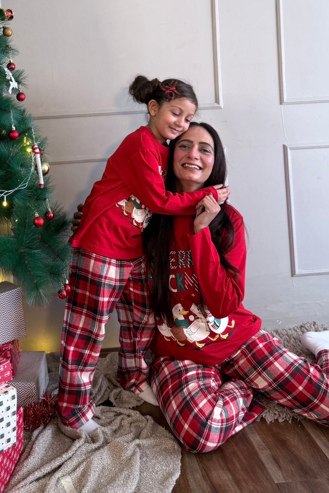 Merry Duckmas Flannel Pajama Set For Family