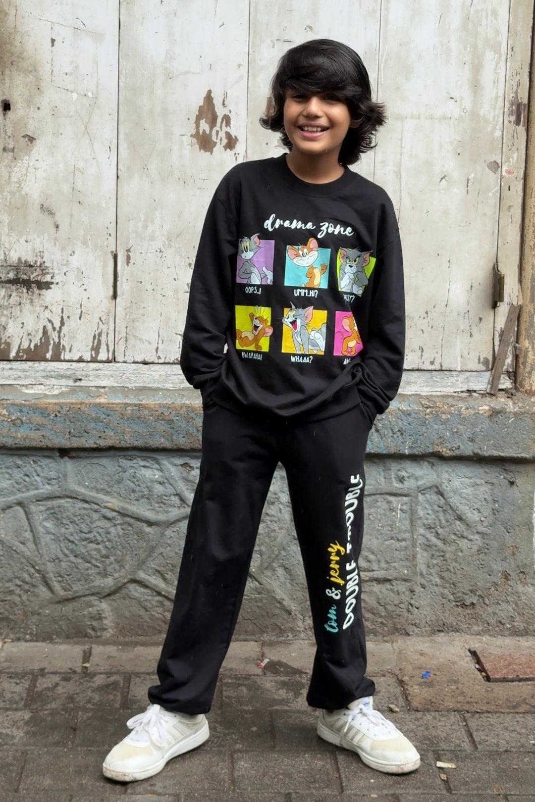 tom and jerry winter co-ord set for boys