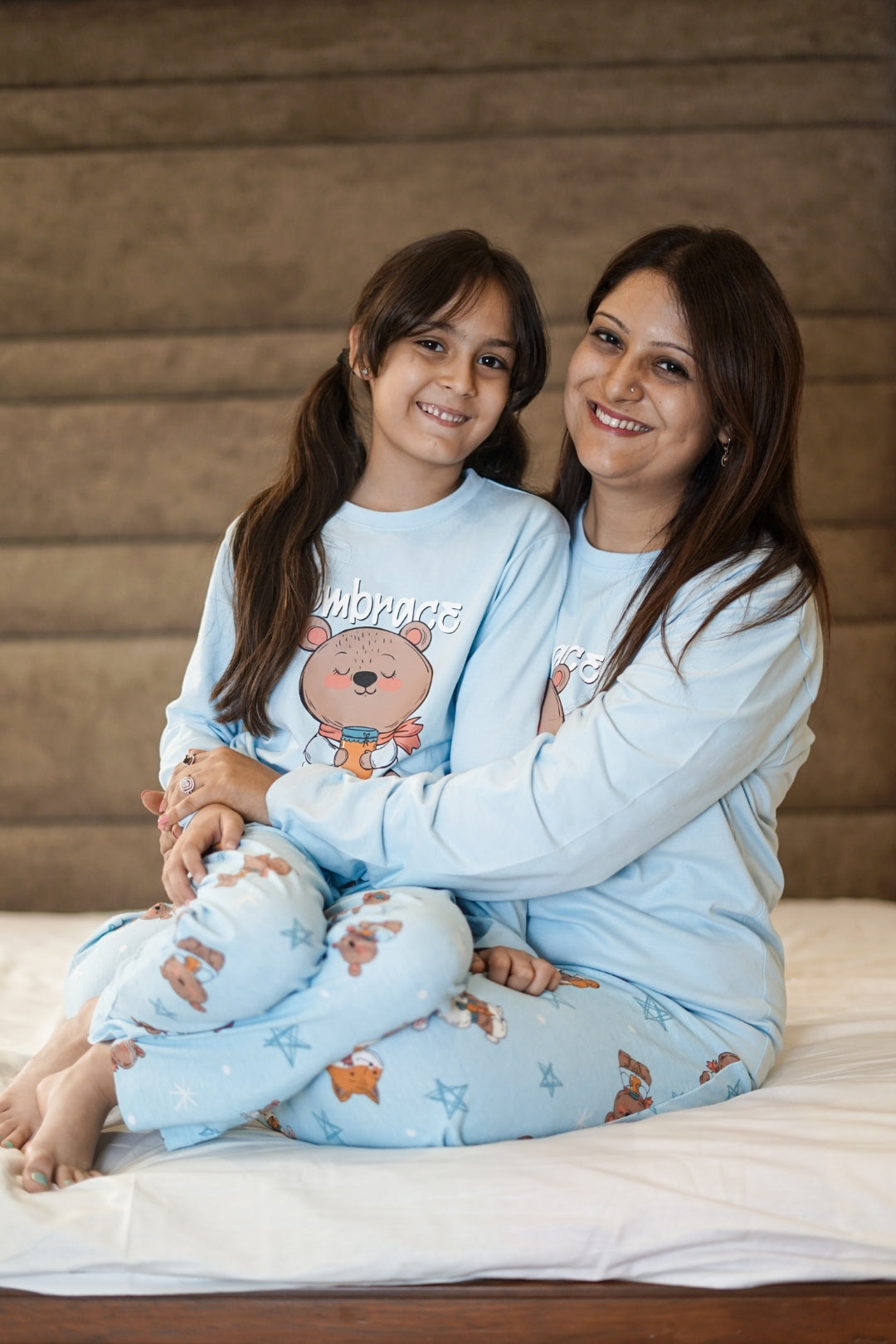Cotton Pyjama Dad And Daughter Matching Pajamas Woodland Bear