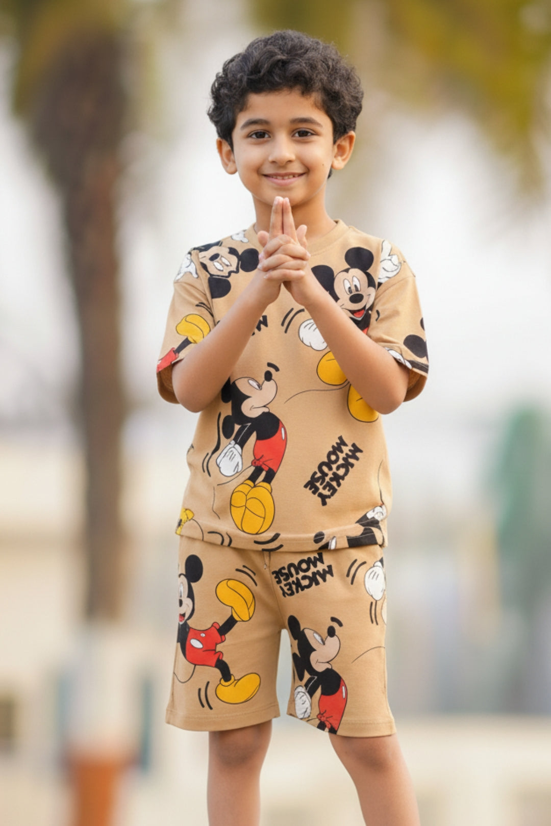 disney mickey mouse trendy shorts co-ord for boys