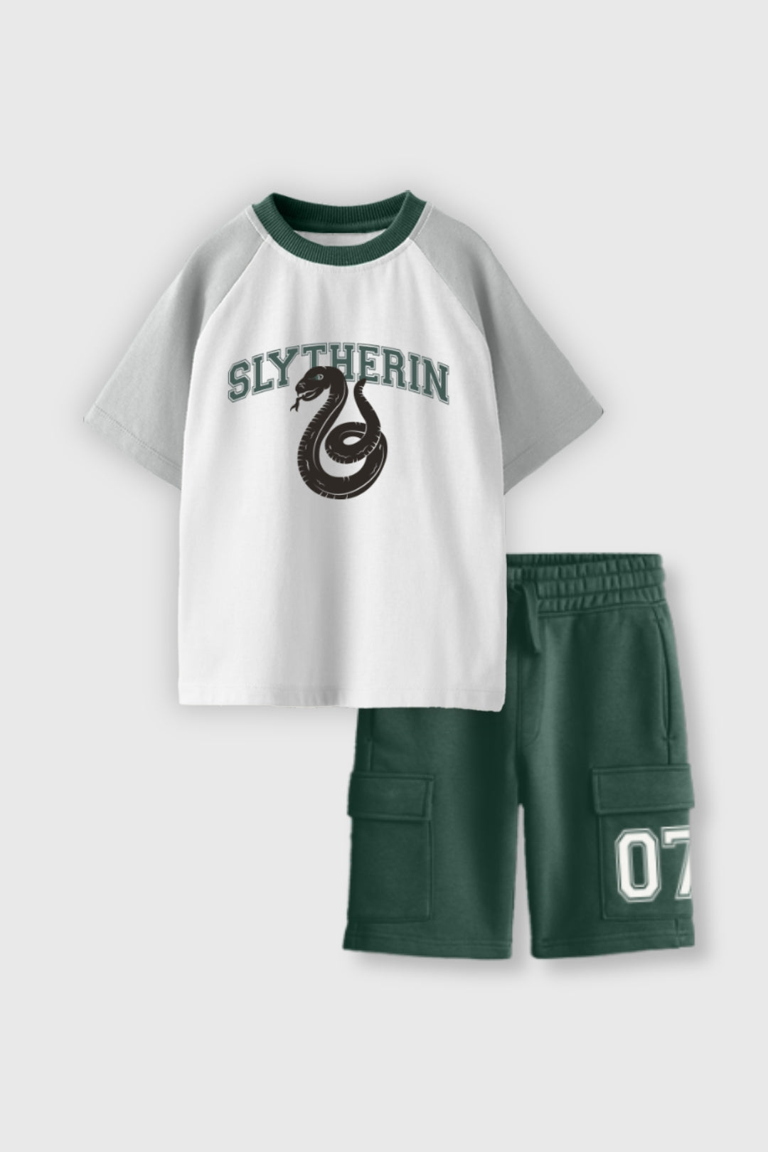 House Of Slytherin Cargo Shorts Set