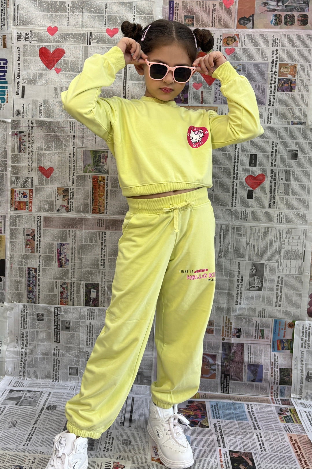 hello kitty winter co-ord set for girls