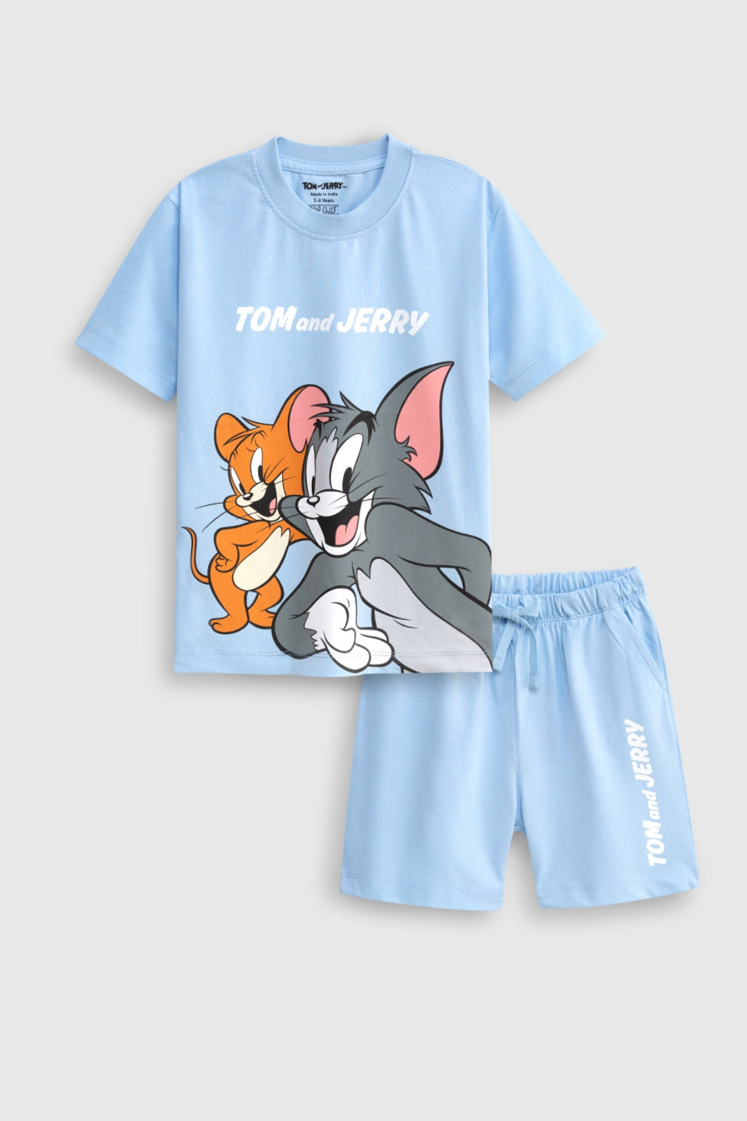 tom and jerry printed shorts set for boys