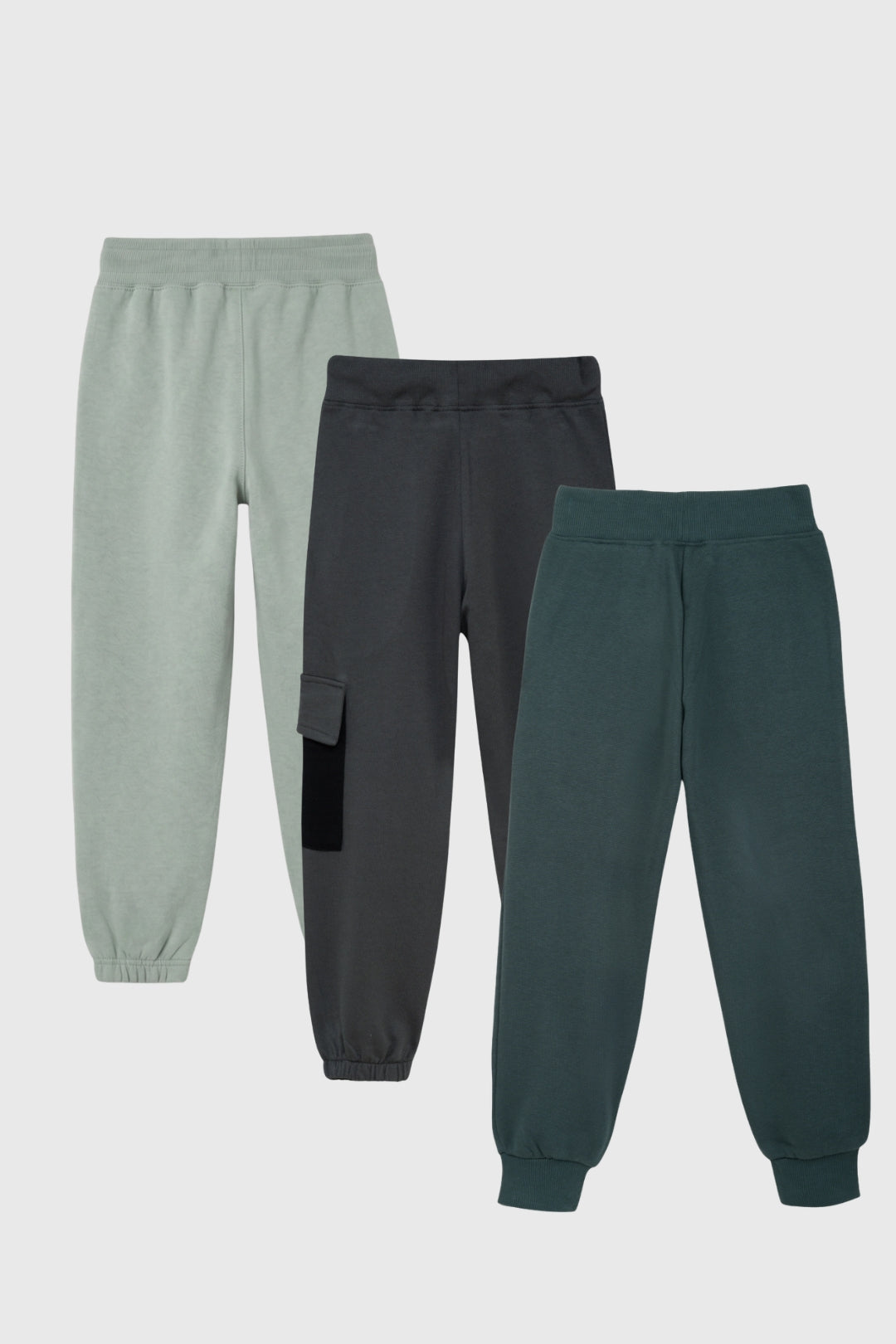 Unisex Green Joggers Pack Of 3