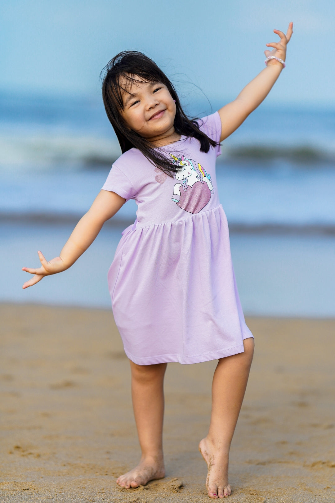 Unicorn Heart Glitter Dress | Cotton Dresses for Girls | Nap Chief Unicorn Heart Glitter Dress | Cotton Dresses for Girls | Nap Chief