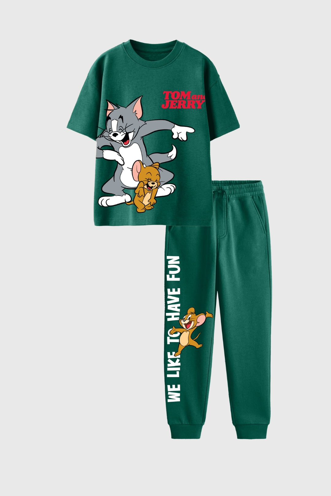 tom and jerry jogger and t-shirt set for boys