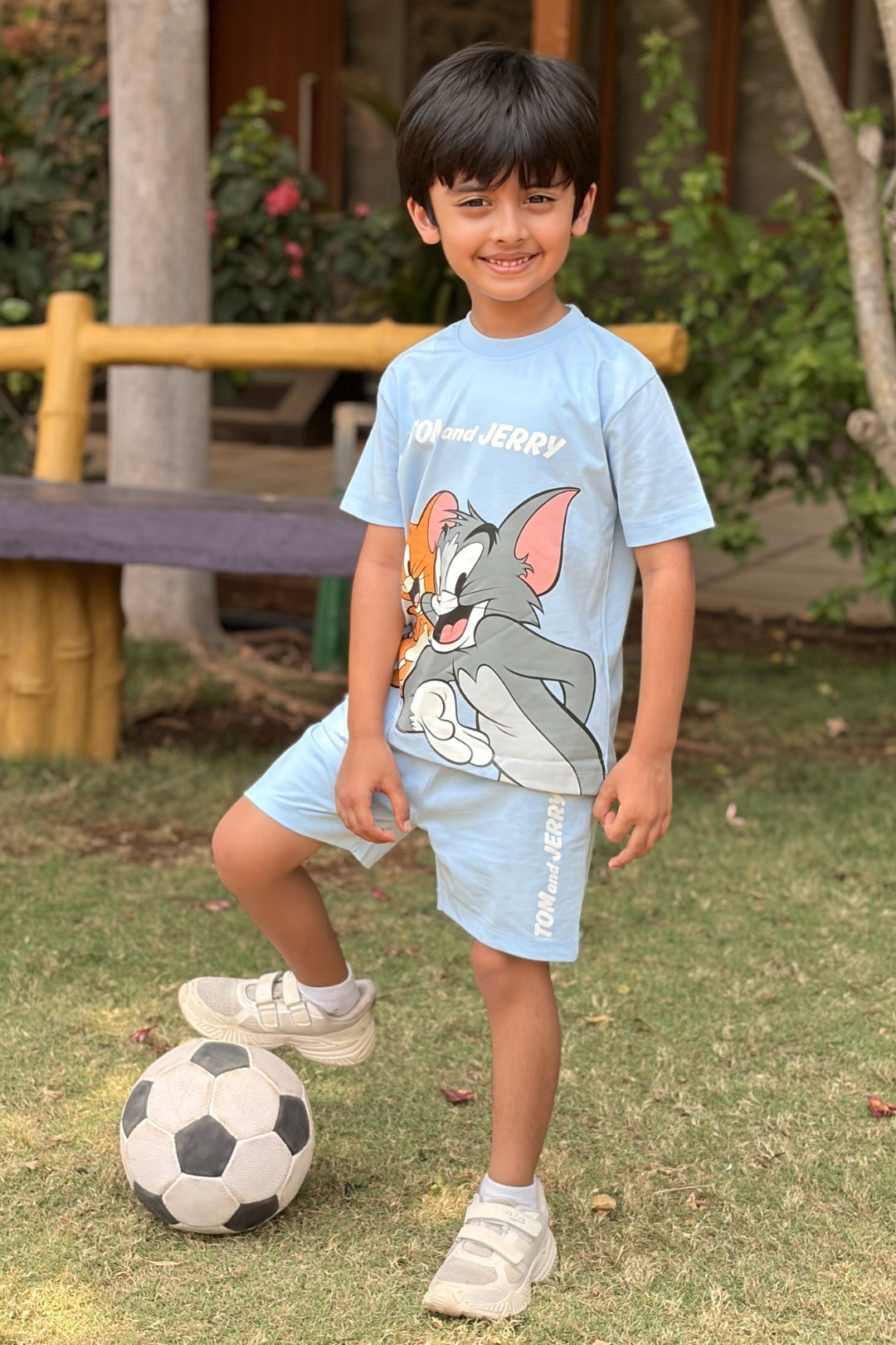 tom and jerry trendy shorts co-ord for boys