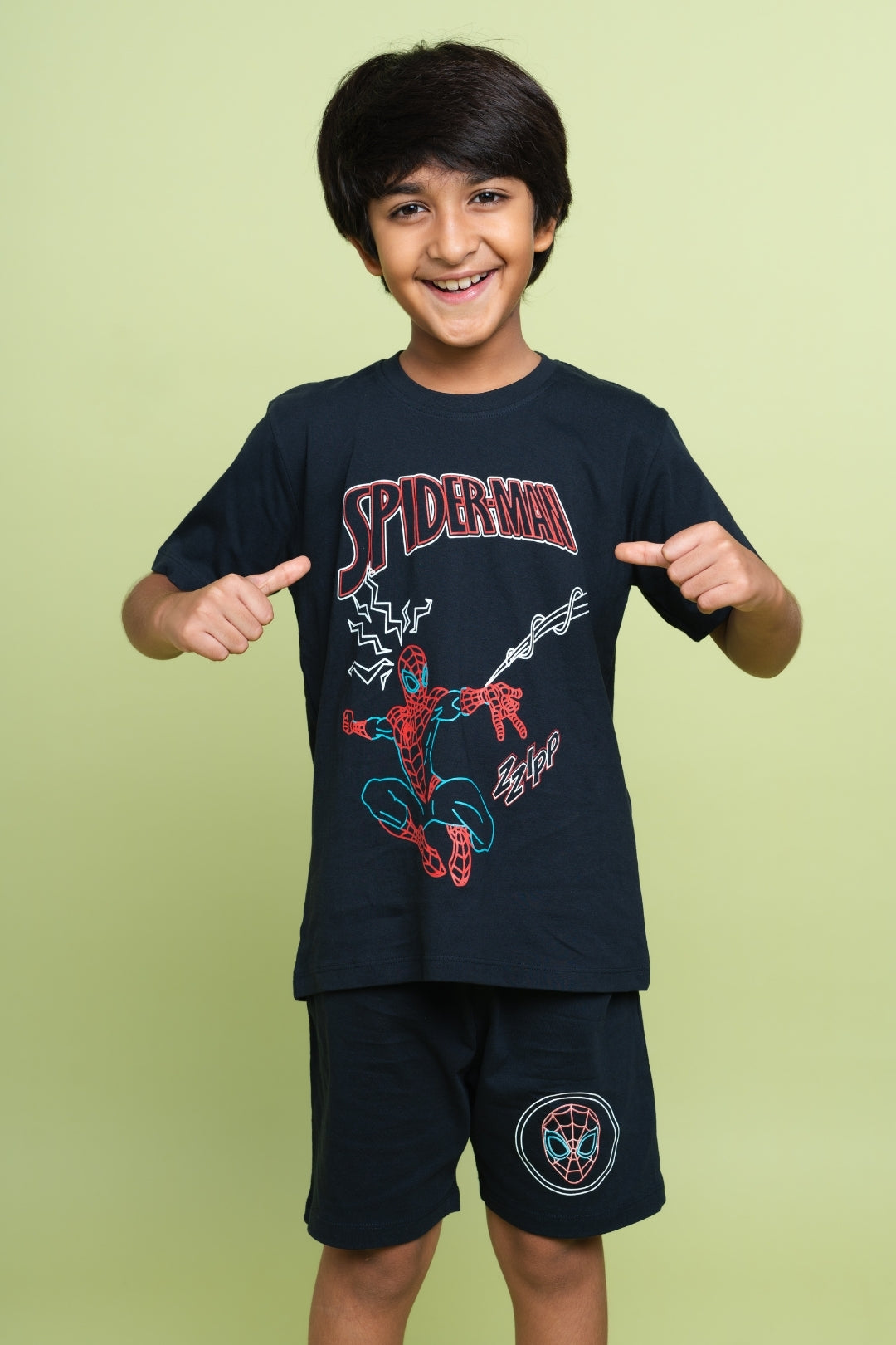 spider man summer shorts set for boys