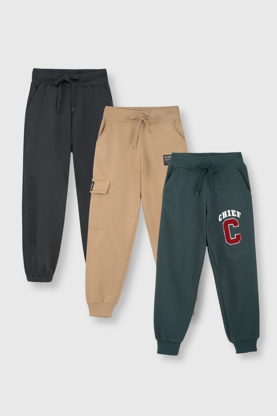 Chief Green and Vibe Check Joggers Pack Of 3