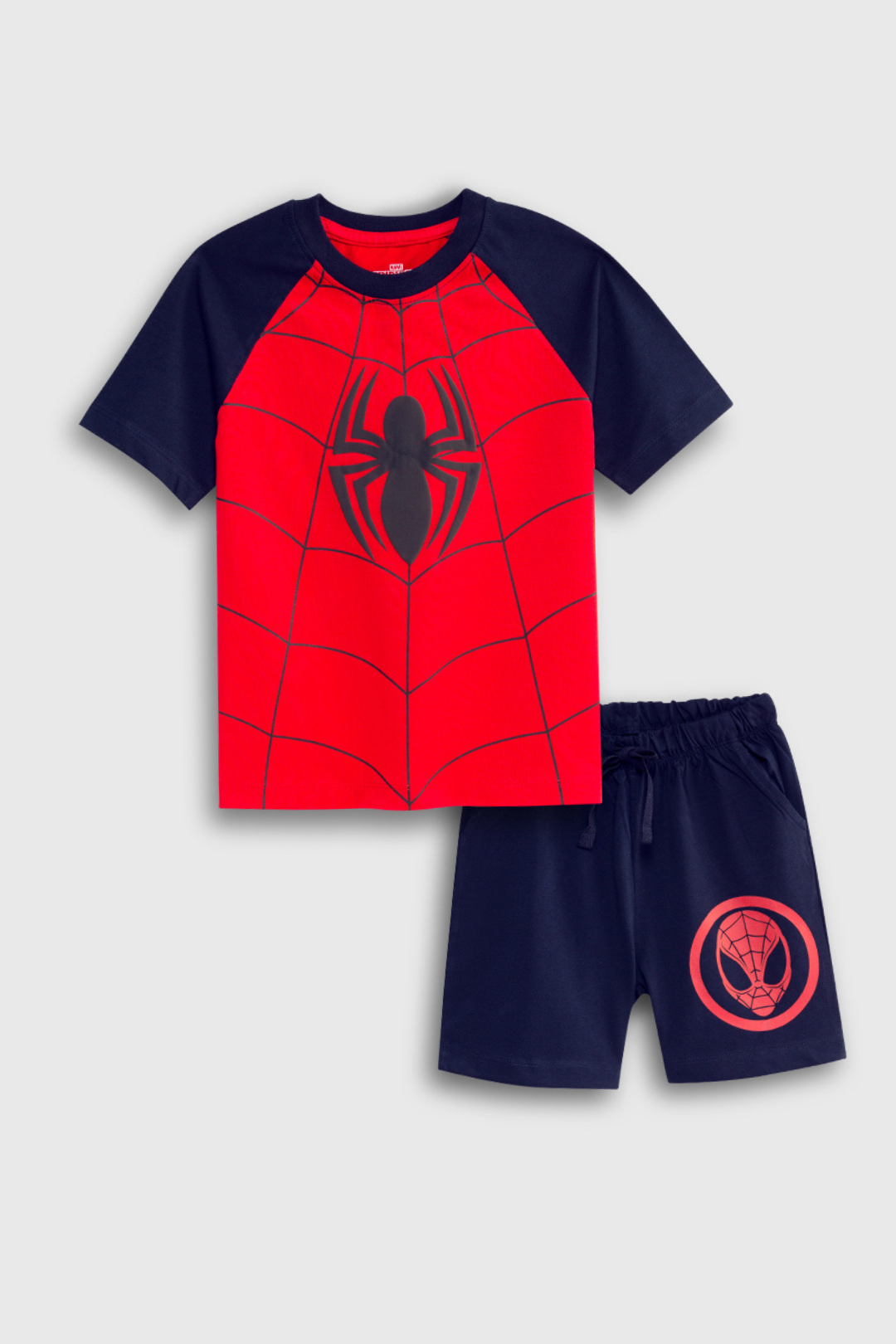 spider man printed shorts set for boys