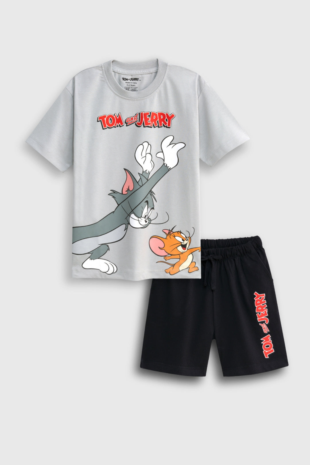 tom and jerry printed shorts set for boys