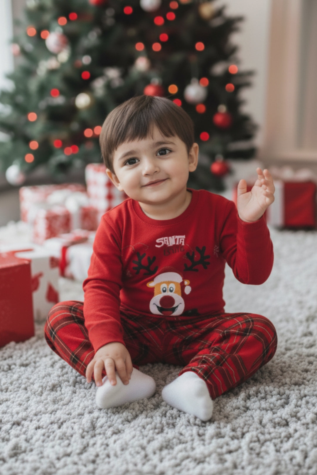 Red Nose Reindeer Pajama Set for Infant