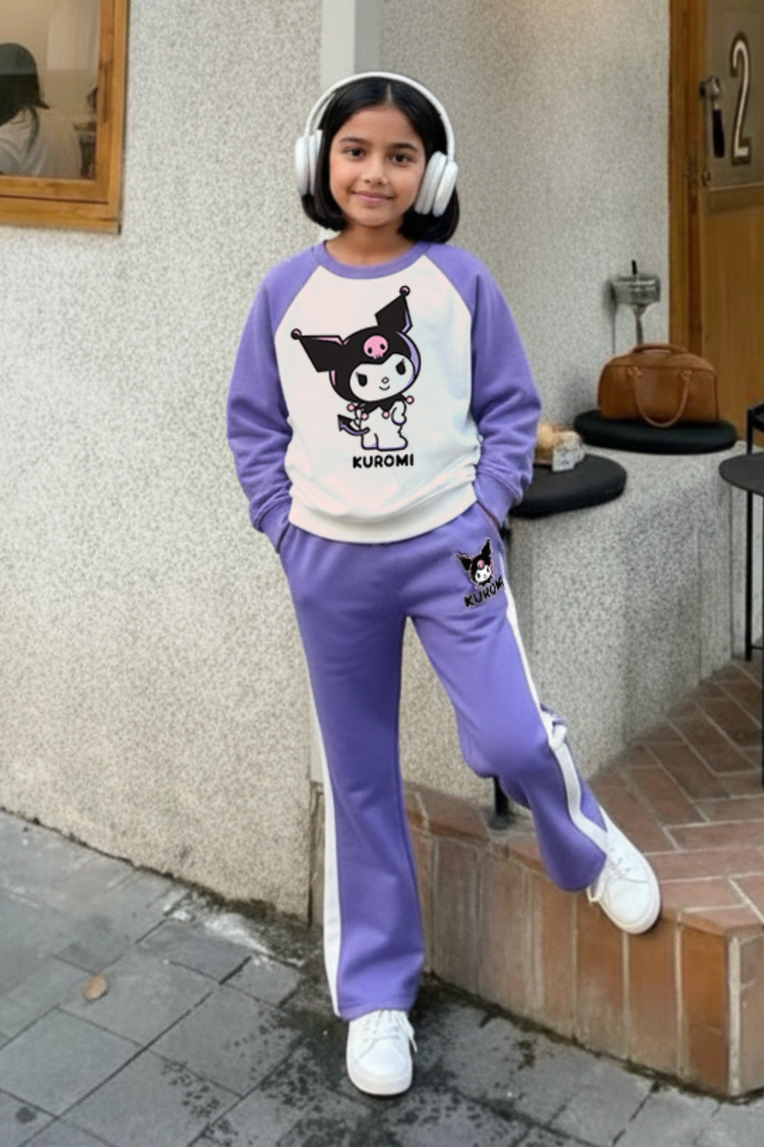 kuromi sweatshirt co-ord set for girls