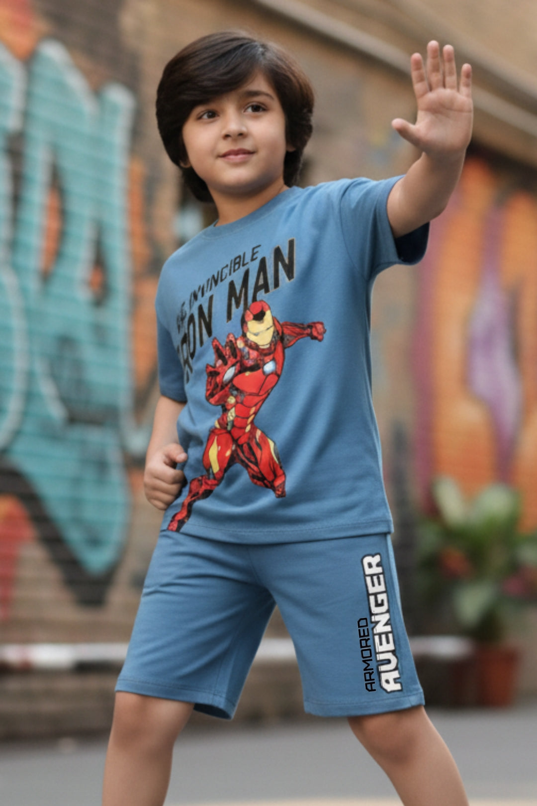 iron man shorts set for boys