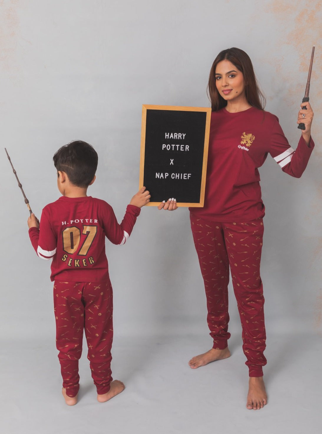 harry potter nap chief twinning 100% organic cotton cozy pajama set