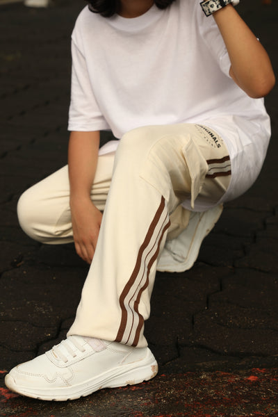 Beige Side Striped Originals Jogger