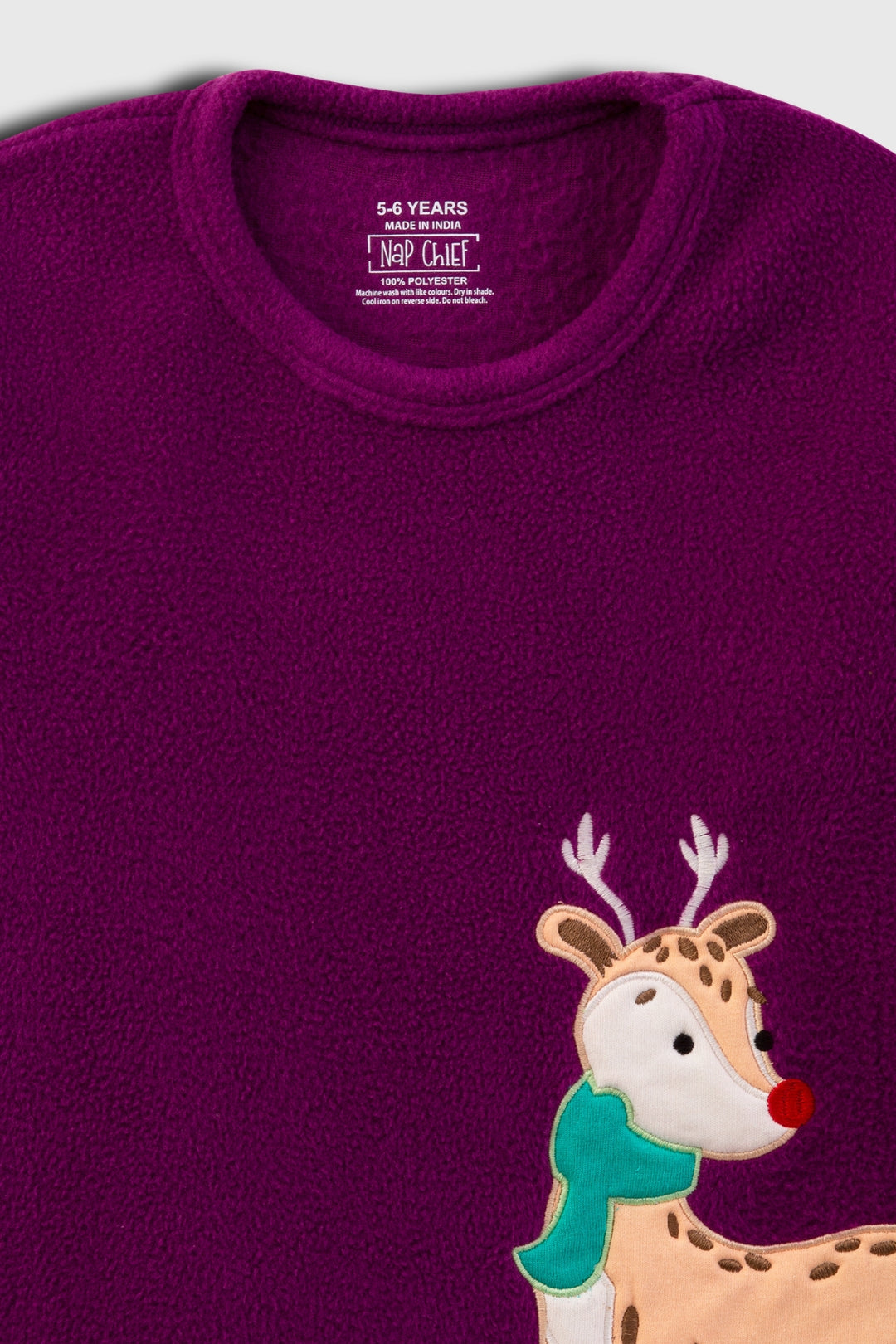 Reindeer Purple Polar Fleece Set