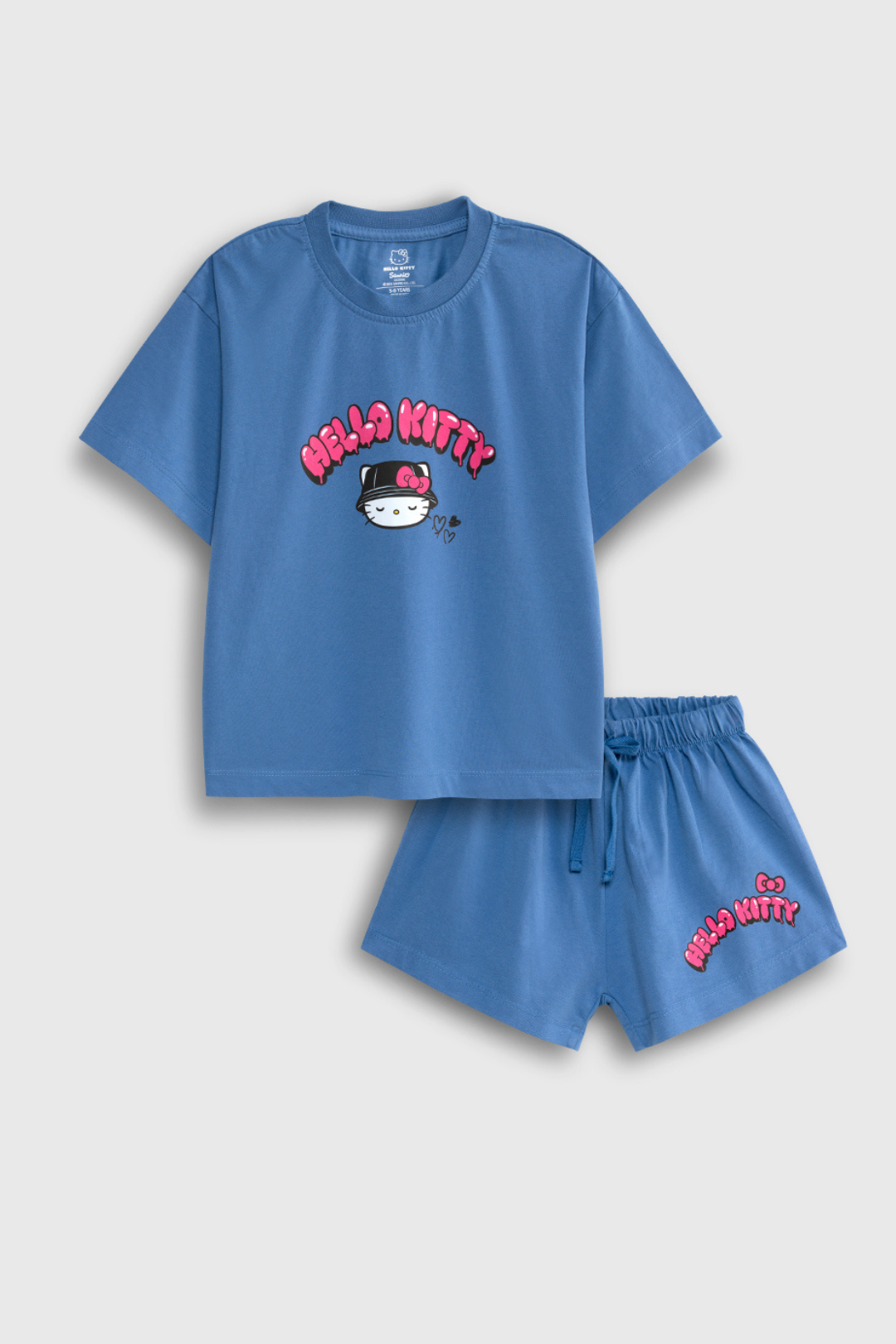 hello kitty printed shorts set for girls