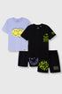 Smileyworld Lavender and Black Shorts Set Pack Of 2