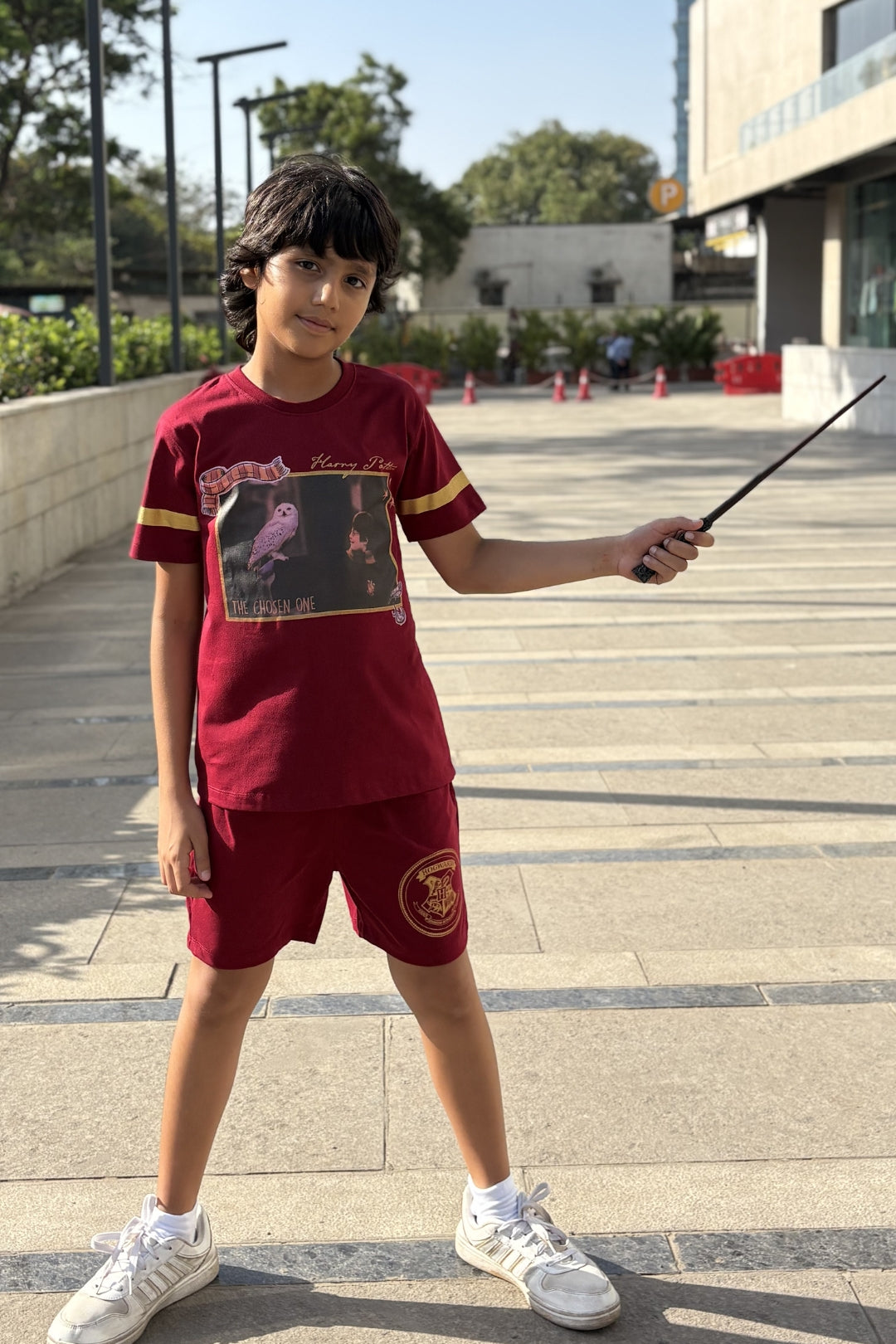 harry potter hedwig printed shorts set for boys