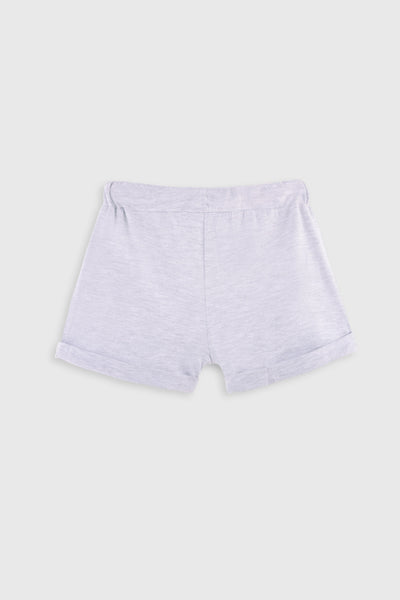 Ecru Melange Girls Shorts