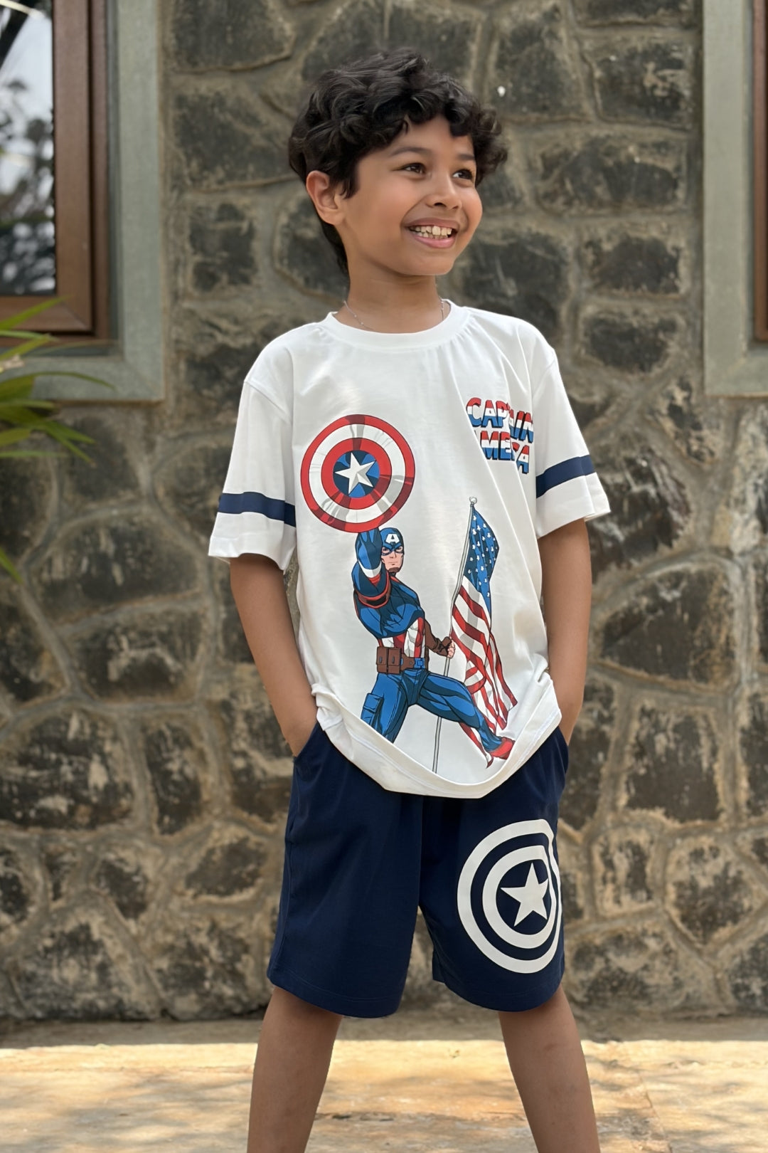 Captain America Shield Mode Shorts set