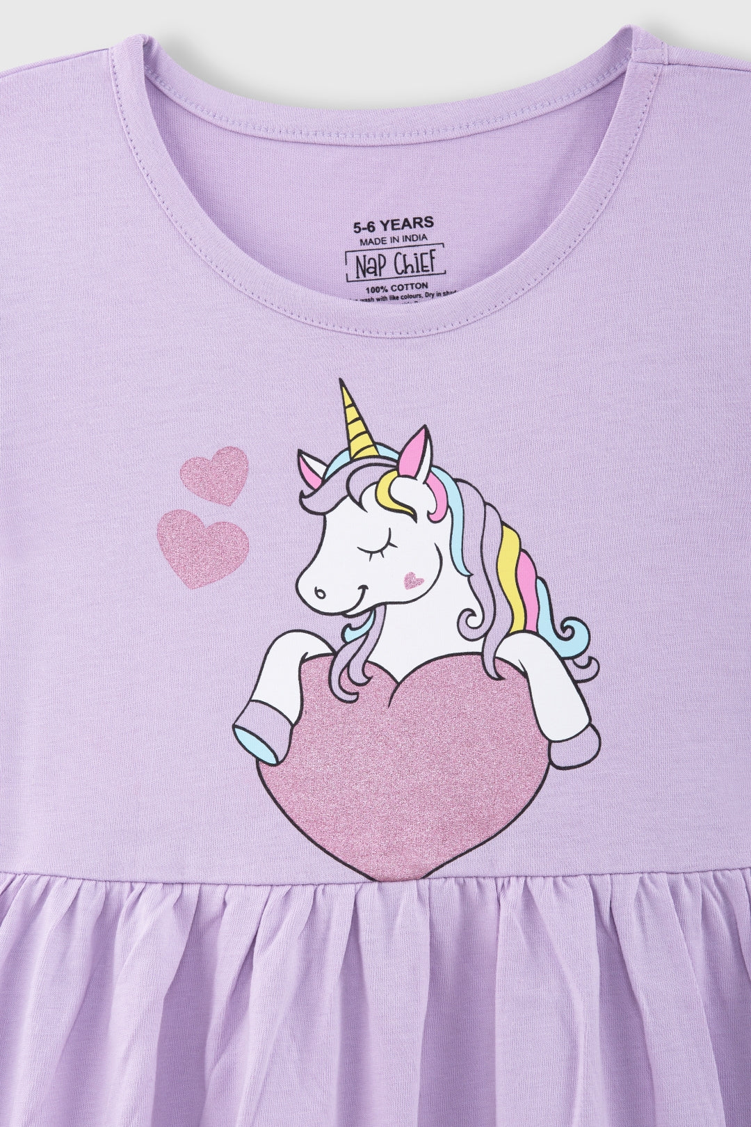 Unicorn Heart Glitter Dress | Cotton Dresses for Girls | Nap Chief Unicorn Heart Glitter Dress | Cotton Dresses for Girls | Nap Chief