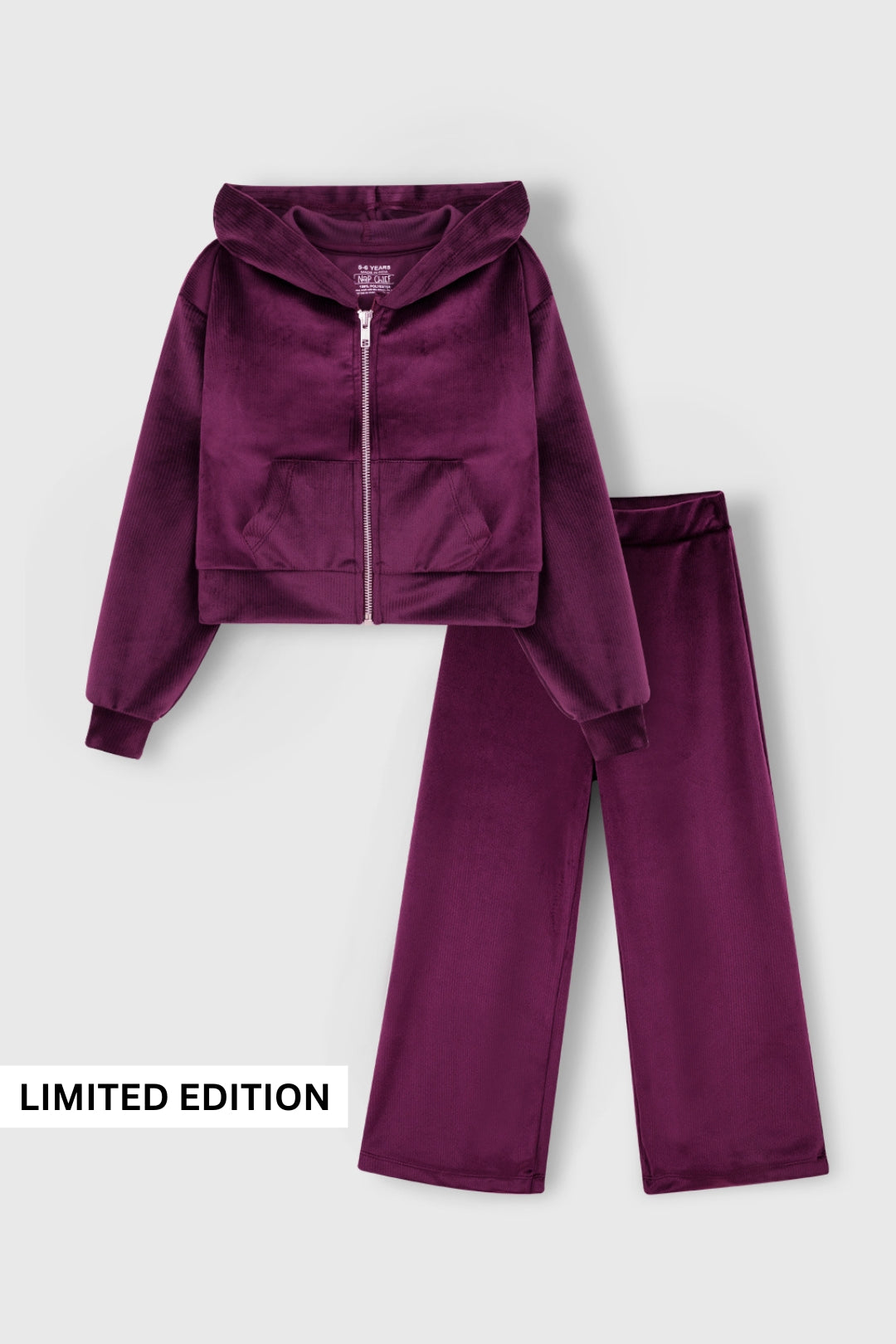 Burgundy textured Velour Co-Ord Set