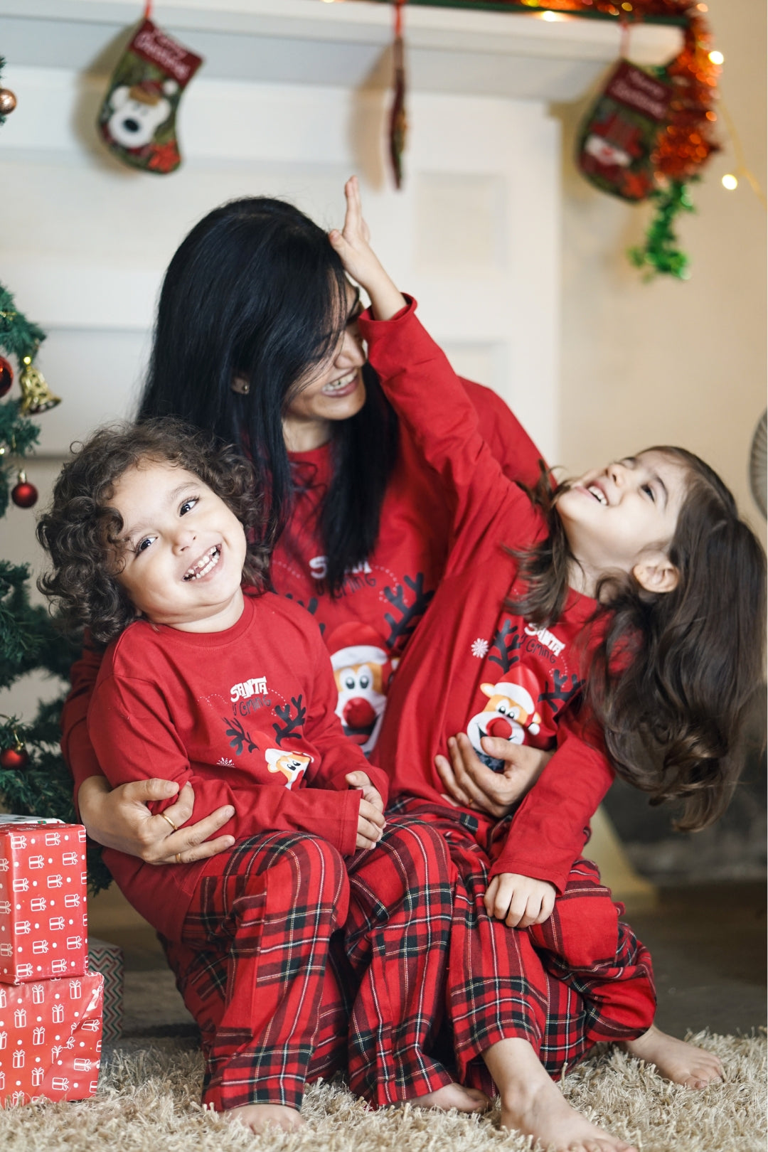 Red Nose Reindeer Pajama Set for Family