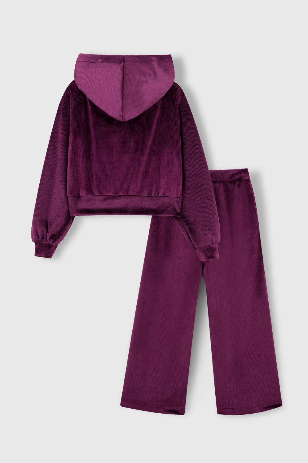 Burgundy textured Velour Co-Ord Set