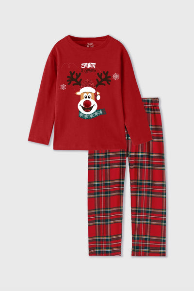 Red Nose Reindeer Pajama Set for Family