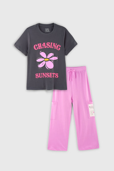 Chasing Sunsets Flared Jogger Set