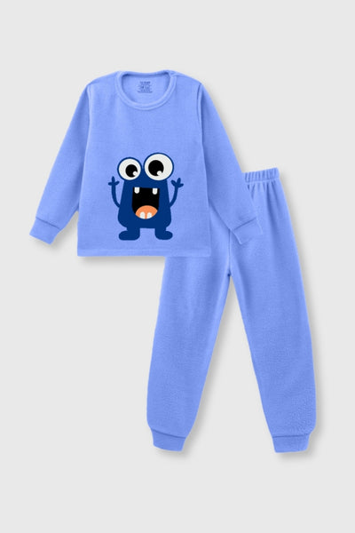 Happy Monster Blue Polar Fleece Set