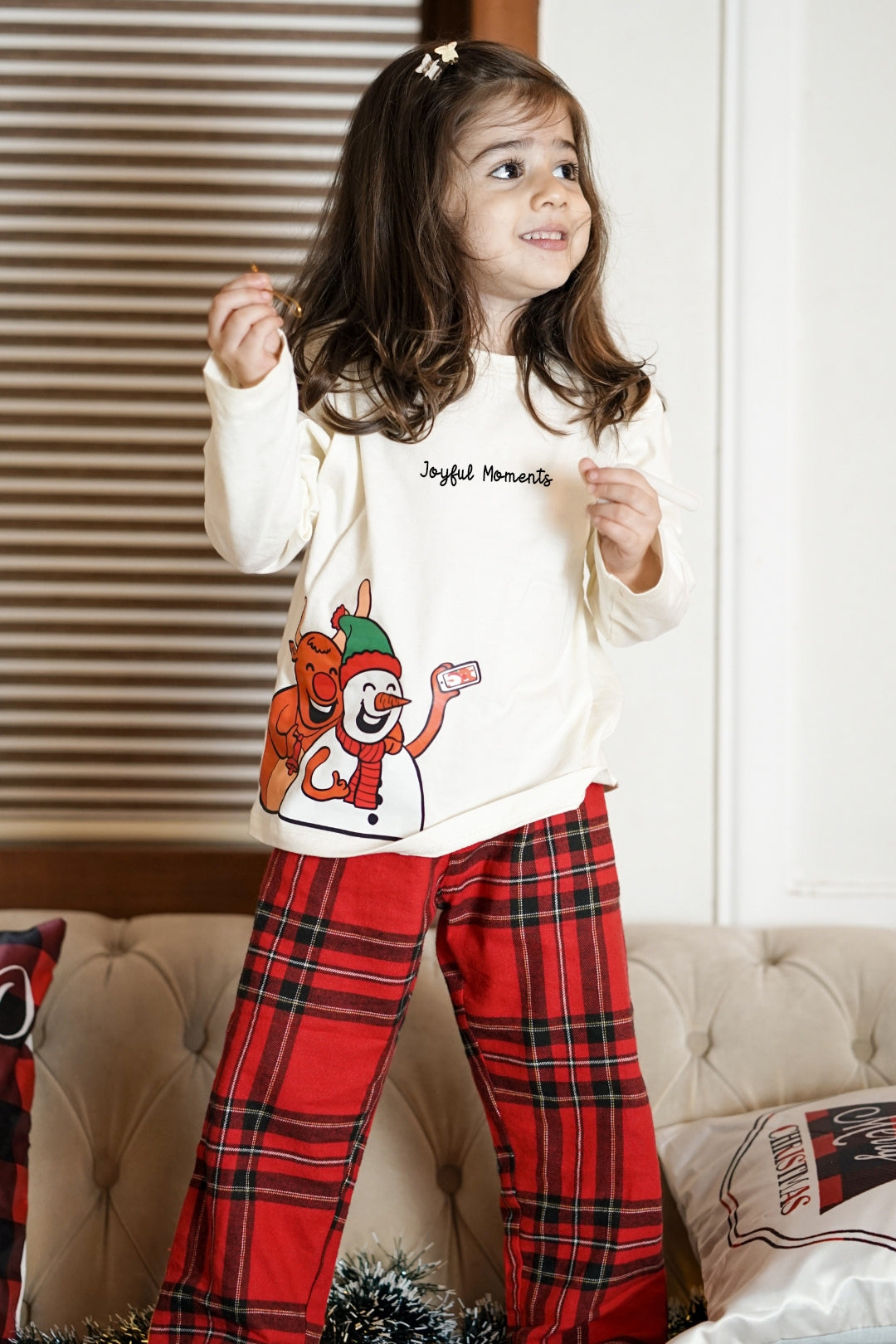 Selfie Snowman Flannel Pajama Set