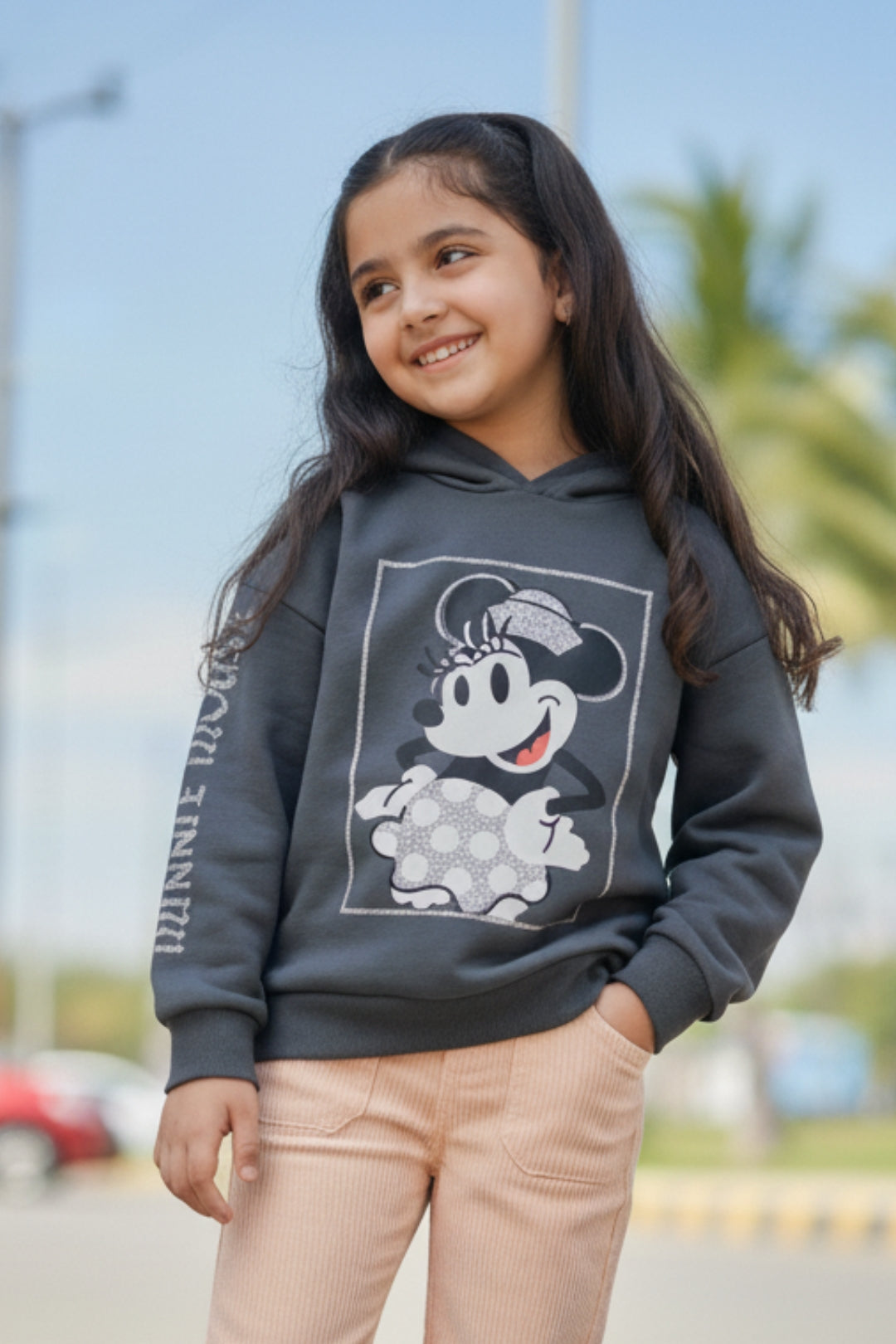 minnie mouse winter hoodie for girls