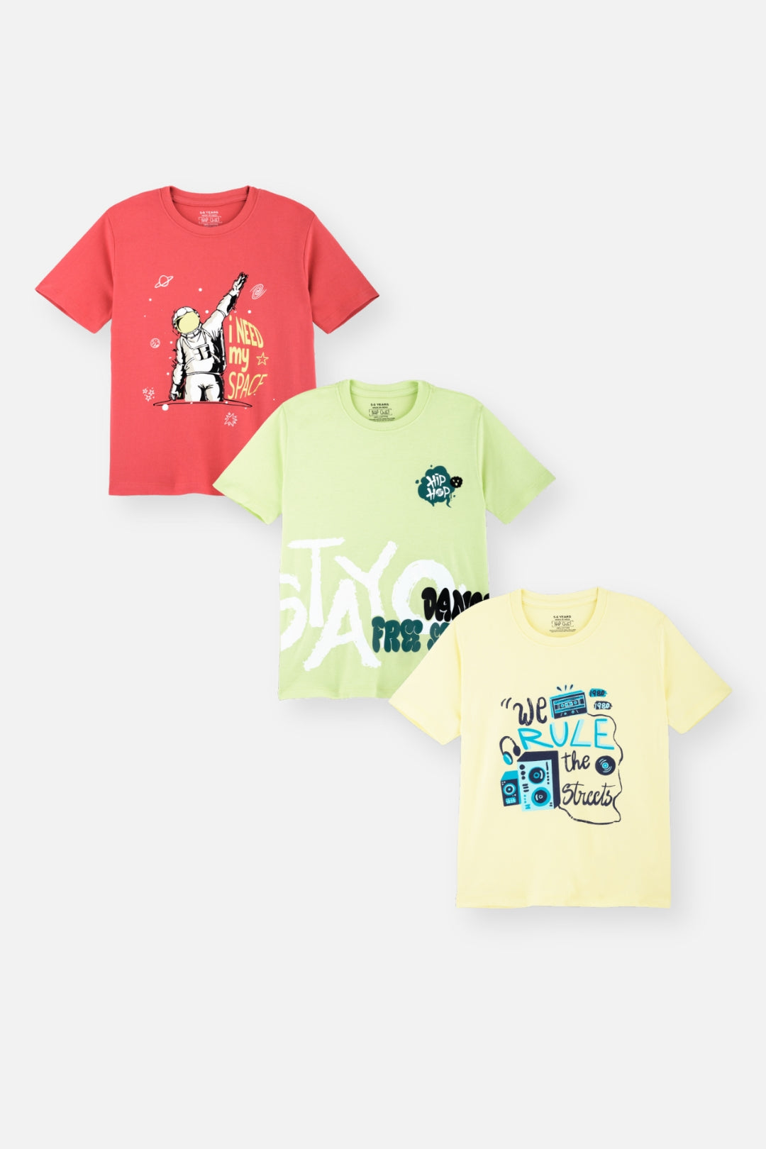 Unisex Printed T Shirt Pack of 3