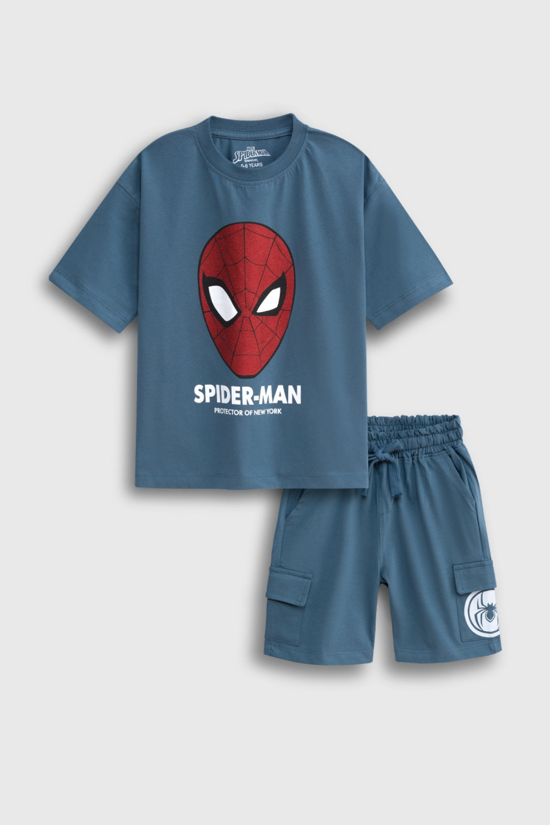 spider man printed shorts set for boys