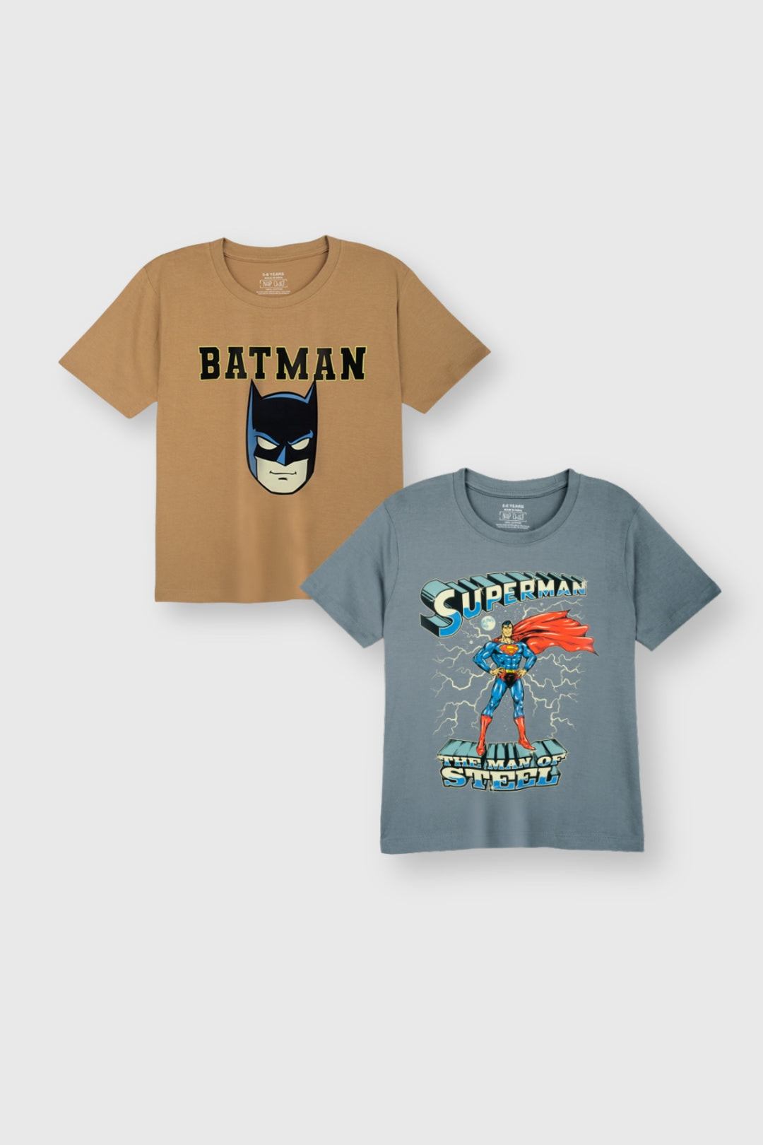 Bat Man and Super Man T-Shirt Pack of 2