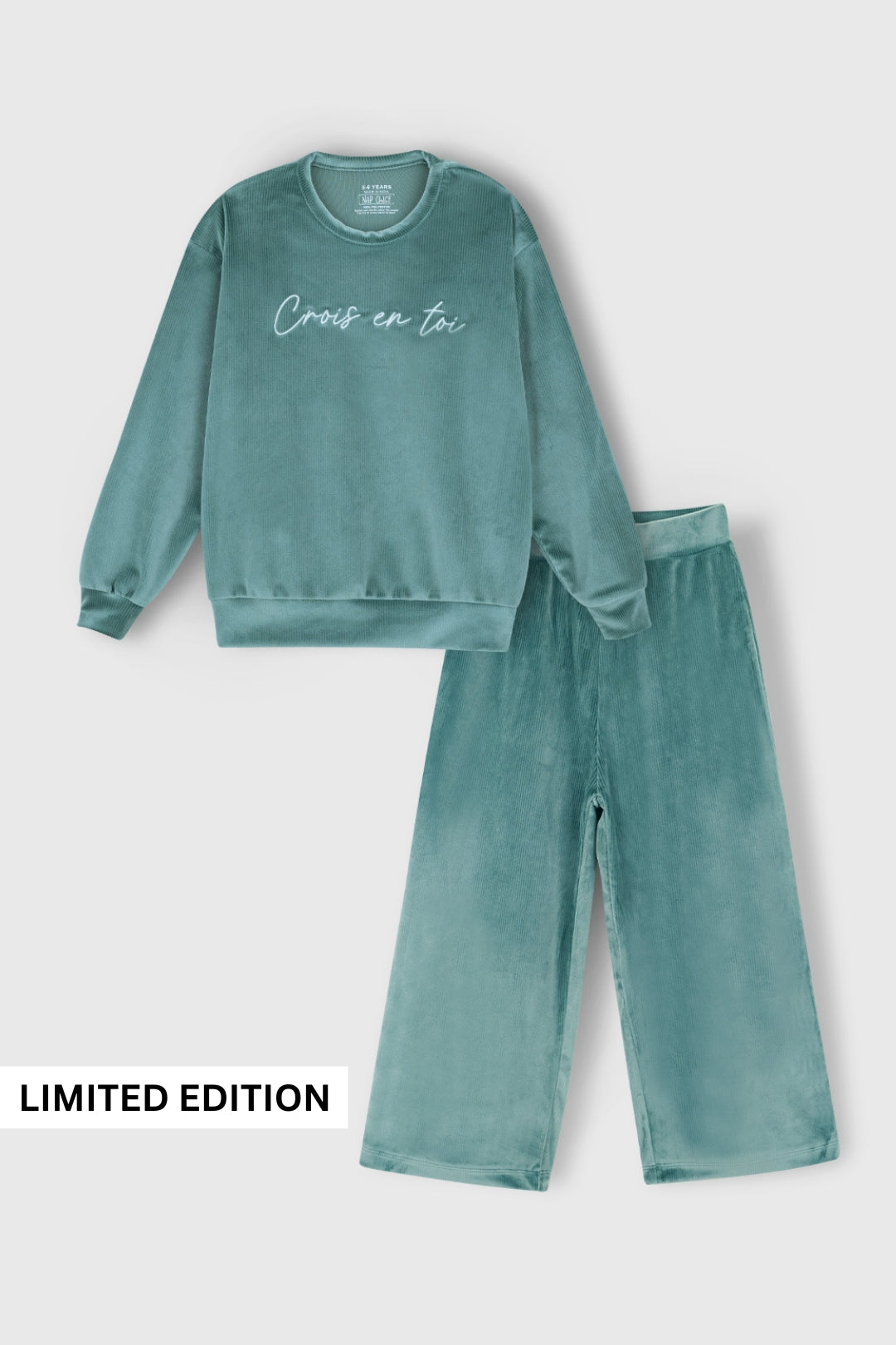 Teal Textured Velour Co-Ord Set