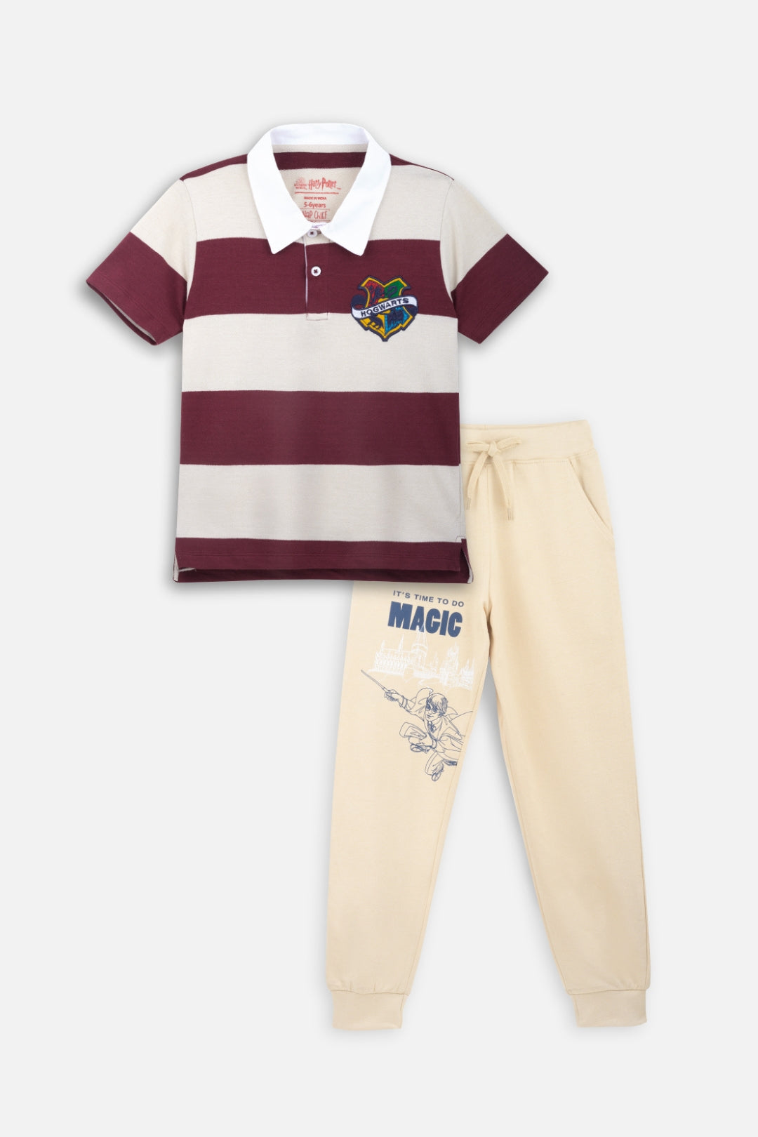 Shirt Polo Joggers Set Hogwarts Striped Polo Jogger Set
