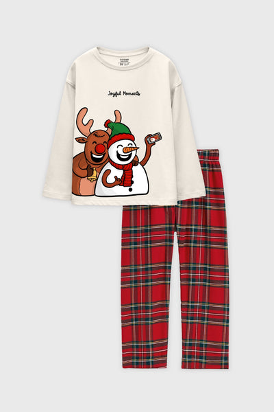 Selfie Snowman Flannel Pajama Set for Family