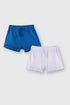 Blue and Ecru Melange Girls Shorts Pack of 2