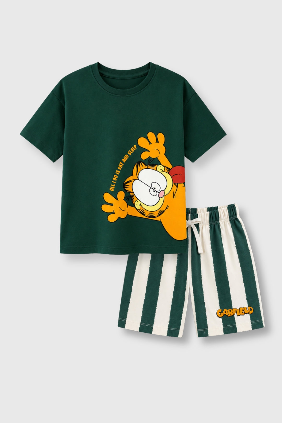 garfield summer shorts set for boys