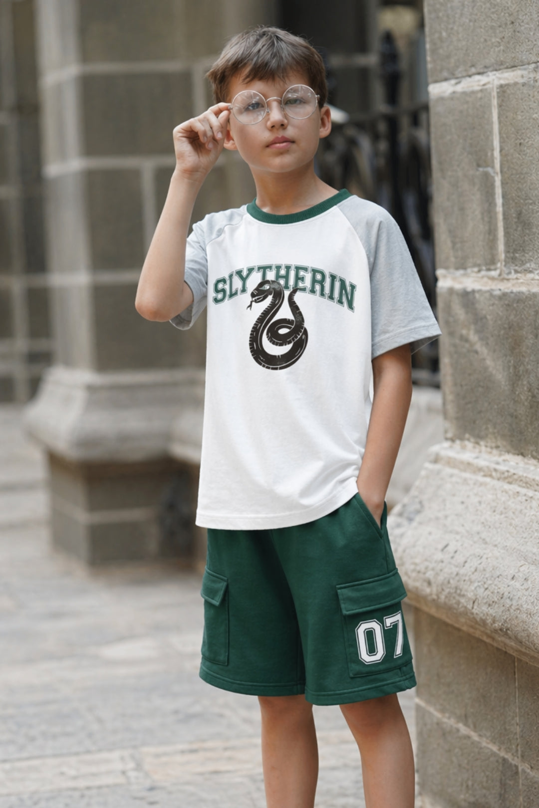 House Of Slytherin Cargo Shorts Set