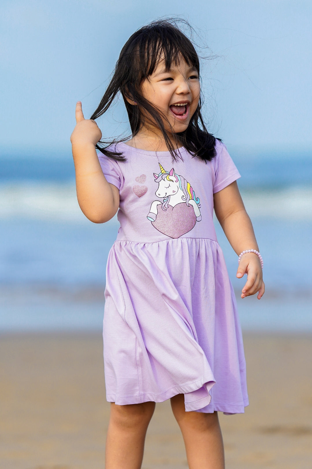 Unicorn Heart Glitter Dress