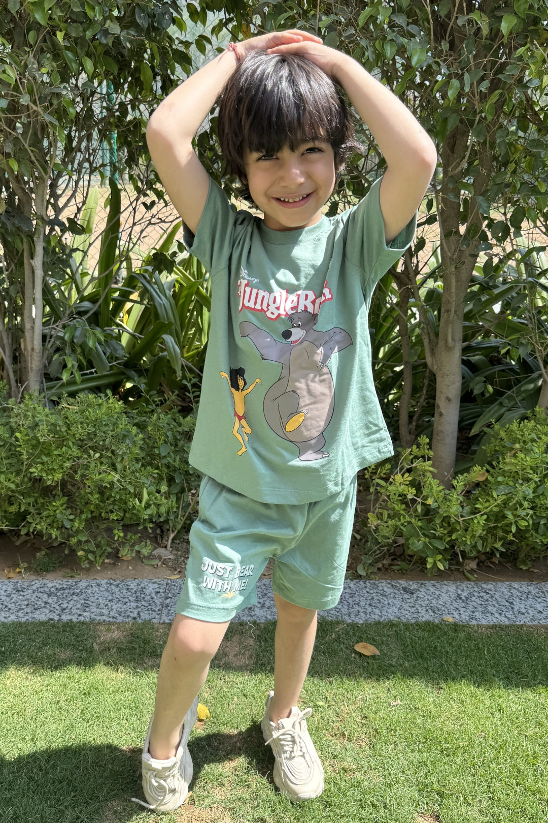 disney jungle book printed shorts set for boys