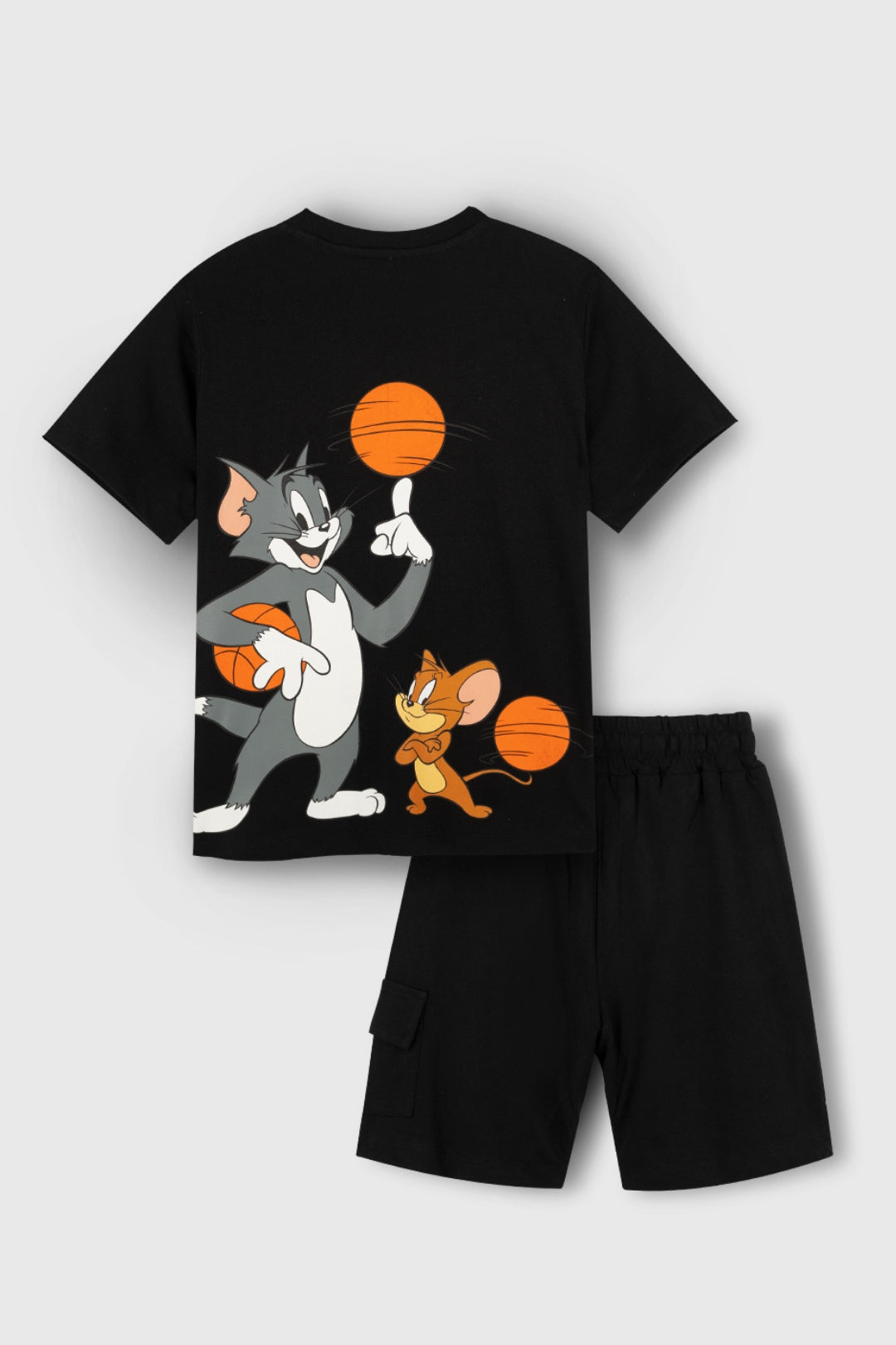 tom and jerry printed shorts set for boys